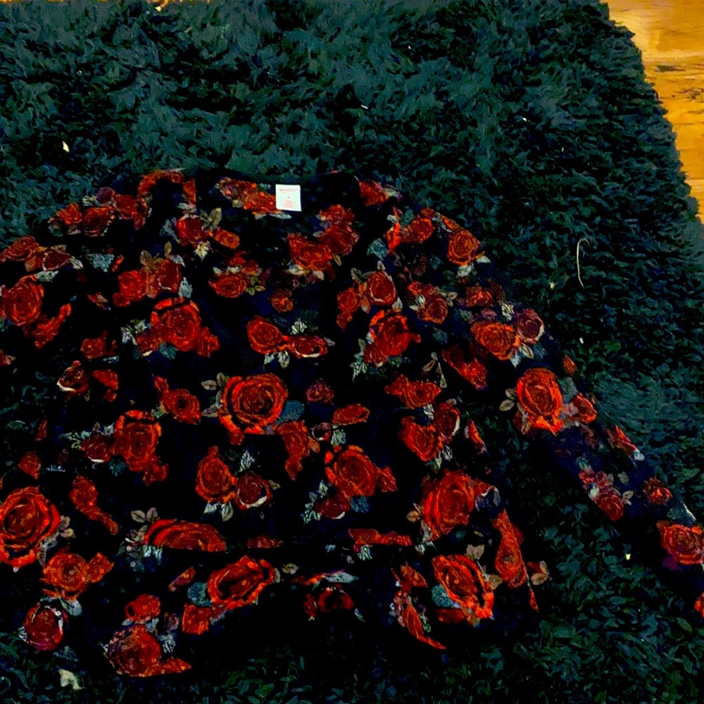 Long sleeve hold shirt there are ruffles at bottom